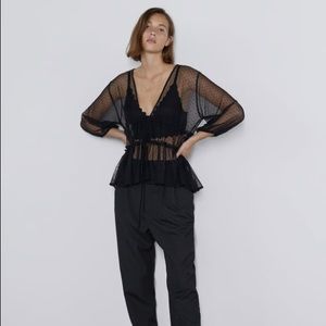 Zara Dotted Mesh Tulle Wrap